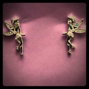 Disney stamped tinkerbell earrings